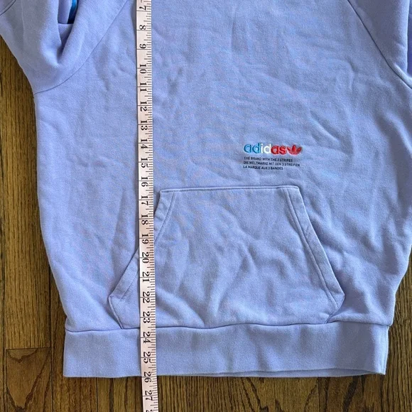 Adidas Tricolor Hoodie Lavender Trefoil Small Pullover - Picture 13 of 13